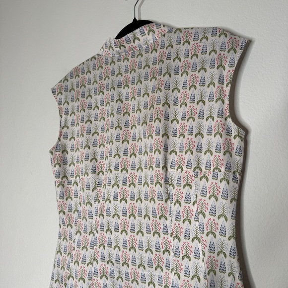 Brooks Brothers Multicolor Botanical Cotton Fit And Flare Midi Dress Size 8 - Picture 7 of 9